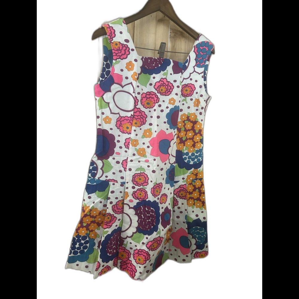 True Vintage 70s Flower Power Skort Dress Talon‎ Zip